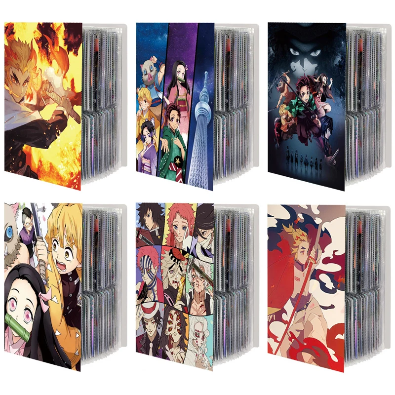 

Demon Slayer: Kimetsu No Yaiba Cards Book Kamado Tanjirou Nezuko Agatsuma Zenitsu Binder Game Card Protector Book Toy Kids Gifts