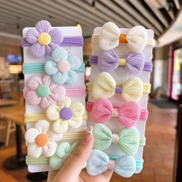12PCS Flower Bow Hair Ties for Girls and Women - Image 3