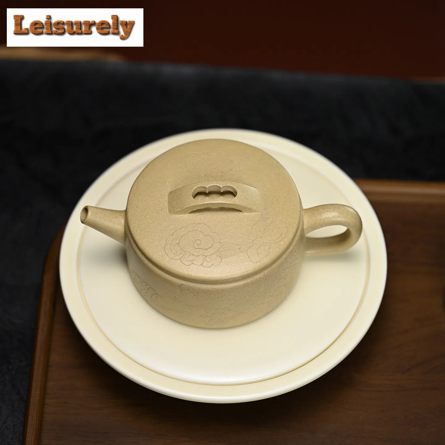 180ml High-end Yixing Purple Clay Teapots Handmade Large Caliber Pot Raw Ore Motoyama Green Mud Tea Infuser Kettle Zisha Tea Set