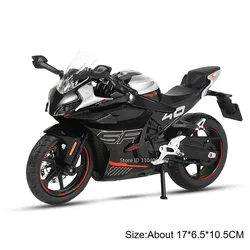 Diecast Metal Motorcycle Toy with Sound, Light, and Steering Features (450SR Black)