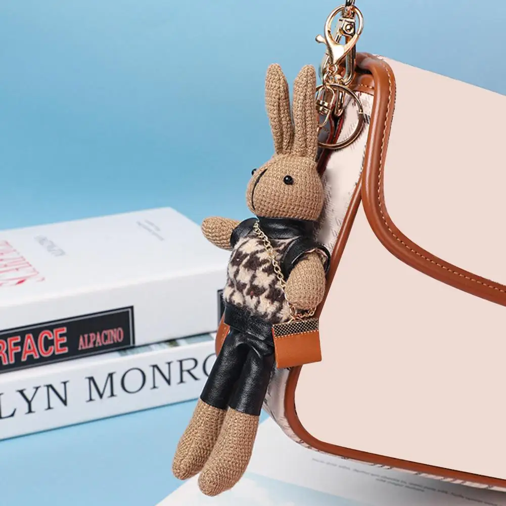 

Doll Keychain Exquisite Rabbit Keychain Comfortable Touch Attractive Cute Rabbit Plush Keychain Handbag Accessory