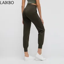 

Women Naked-feel Fabric Loose Fit Sport Active Lounge Jogger Butter Soft Elastic Leggings with two side pockets Full length