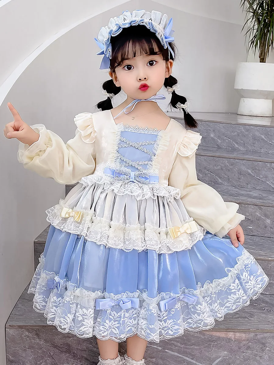 Girl's Lolita Dress Spring and Autumn New Puffy Yarn Birthday