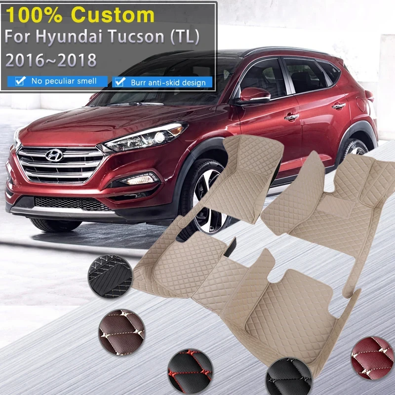 

Car Floor Mats For Hyundai Tucson TL 2016 2017 2018 Carpets Mat Waterproof Rugs Anti Dirty Pad Interior Parts Car Accessories