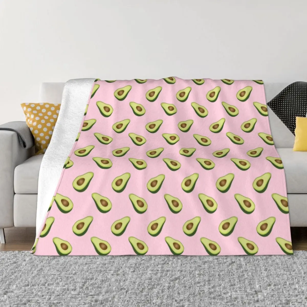 

Pink Avocado Toast Pattern Blanket Soft Fleece Autumn Warm Flannel Throw Blankets for Sofa Office Bed Bedspread