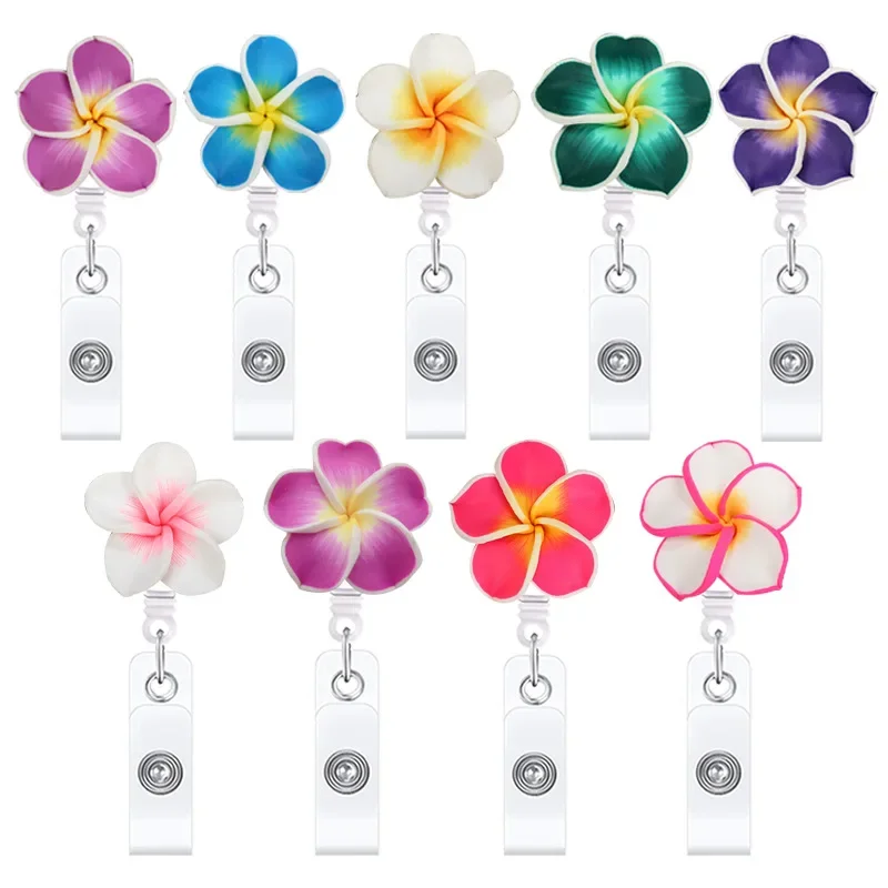 

New Flower Retractable Nurse Chest Badge Reel Clip Holder Students Doctor Work ID Card Holder Keychain Accessories Jewelry Gifts