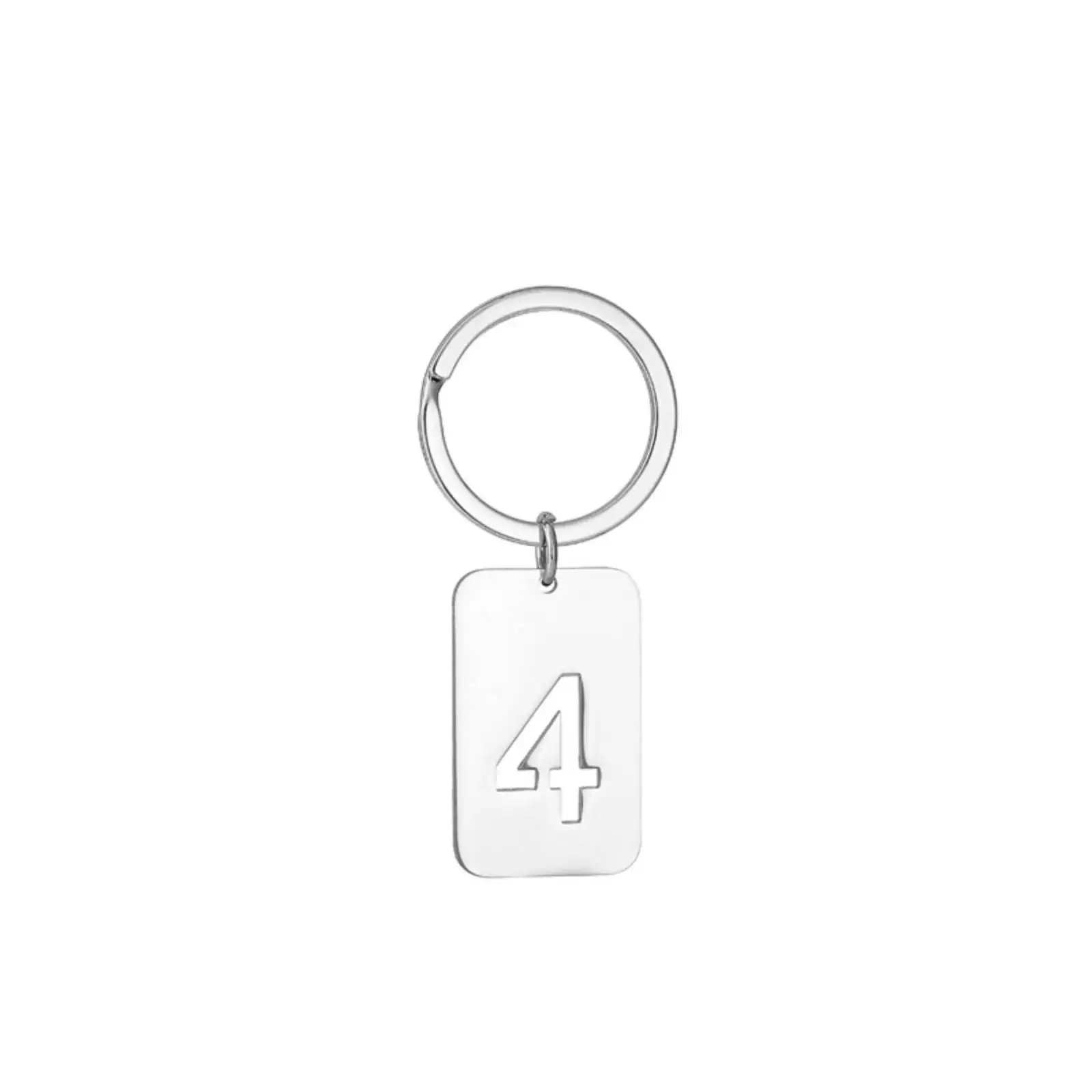 Elegant Stainless Steel Number Key Ring Jewelry Gift