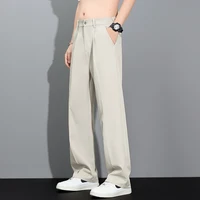 Pantalon décontracté ample et fluide pour homme, style coréen, coupe droite, léger, été 2026, kaki, gris foncé, noir 2