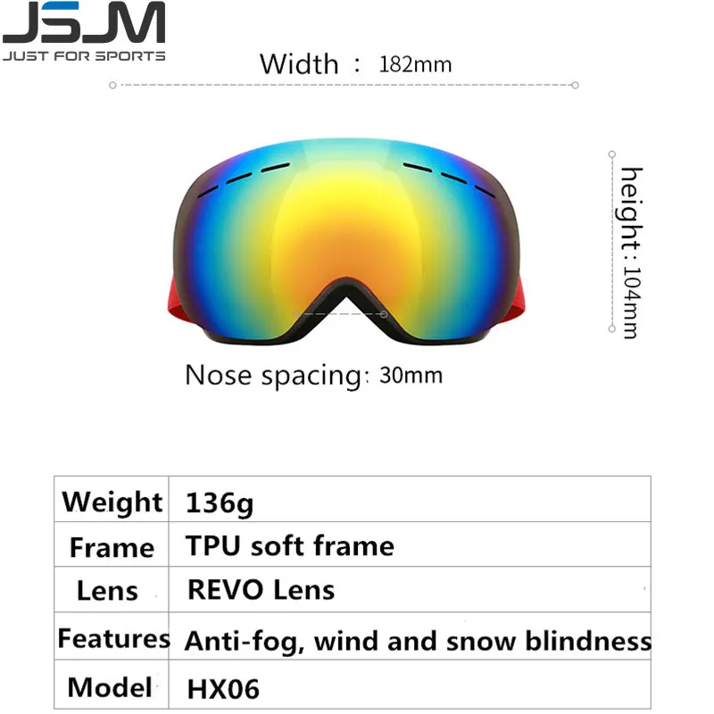 Ski Goggles Men Women Double Layers Anti-Fog UV400 Glasses Protection For Skiing Winter Snow Snowboard skiing goggles ski goggles