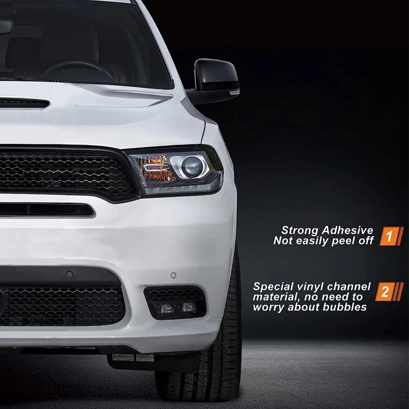 Для 2014-2021 Dodge Durango светонепроницаемая виниловая Тонировочная пленка для век нарезанная Крышка для передней фары совместимая с искусственными предпочтениями