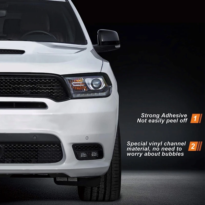 2014-2021 Dodge Durango reflektor Blackout powieka winylowa folia z odcieniem wstępnie wycięta osłona reflektora brwi naklejka dymna kompatybilna