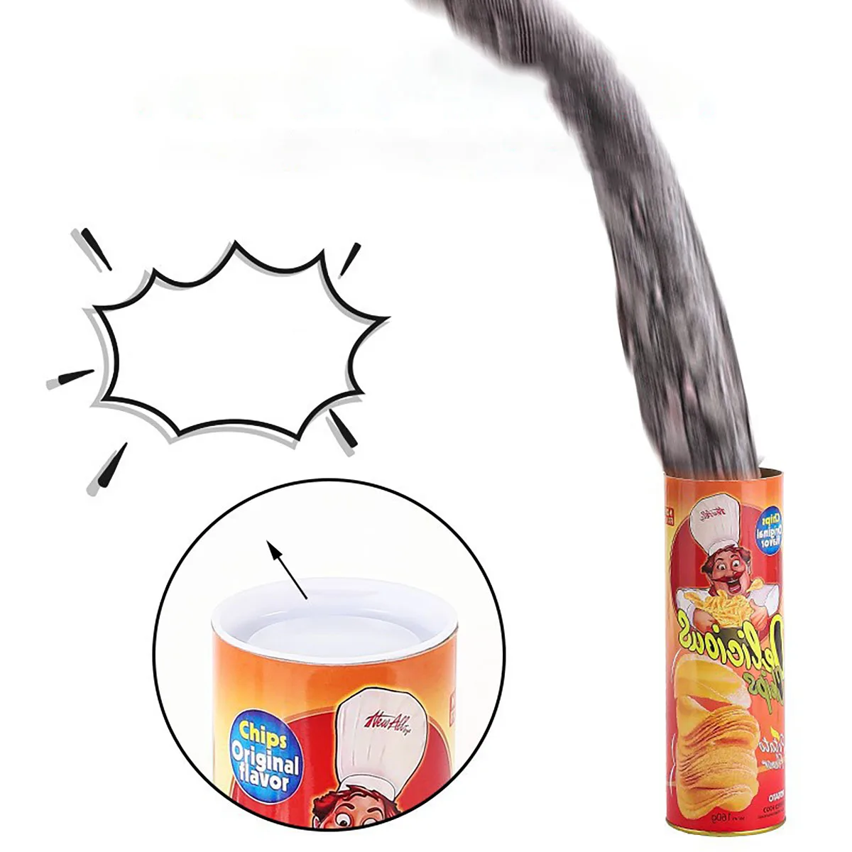 The Potato Chip Snake Stage Magic Tricks Snake Toy April Fool Day Halloween Party Jokes in A Can Gag Gift Scary Fries Fun Toys