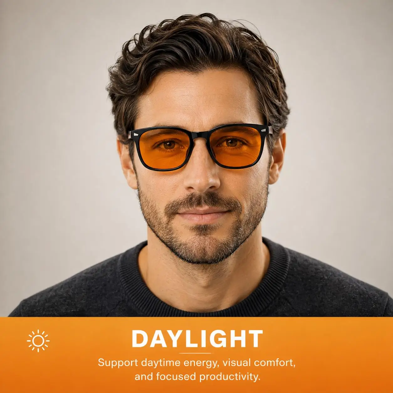 Enhanced Sleep and Screen Protection Glasses with Leather Case - Red Tinted Lenses