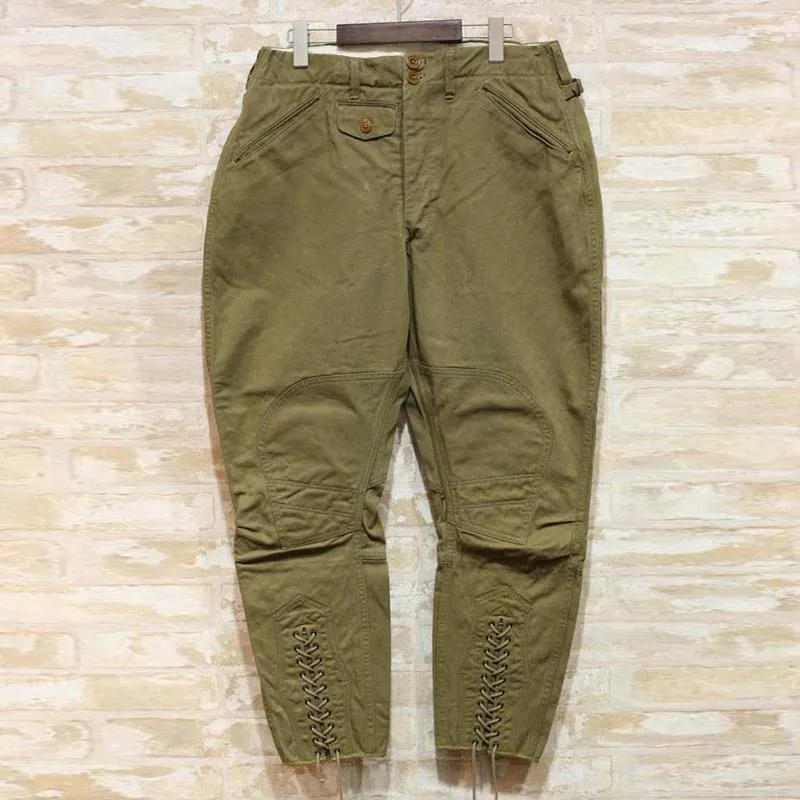 

YANGHAOYUSONG homemade twill breeches retro casual brushed cotton cycling sports mountaineering 9-point pants