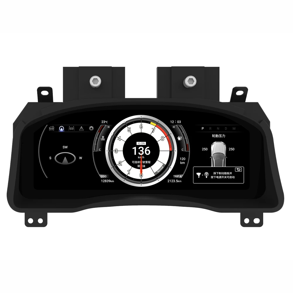 Panel de Instrumentos Digital de 12.3 Pulgadas para Toyota Prado 120 2004-2009, Velocímetro, Cabina Virtual, Odómetro 3