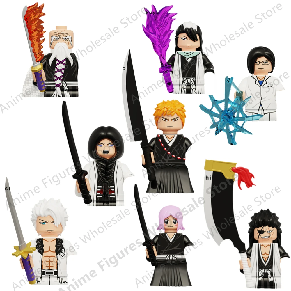 

BLEACH Anime Cartoon Bricks Dolls Kurosaki Ichigo Hitsugaya Toushirou Mini Action Toy Figures Building Blocks KT Blocks KDL816