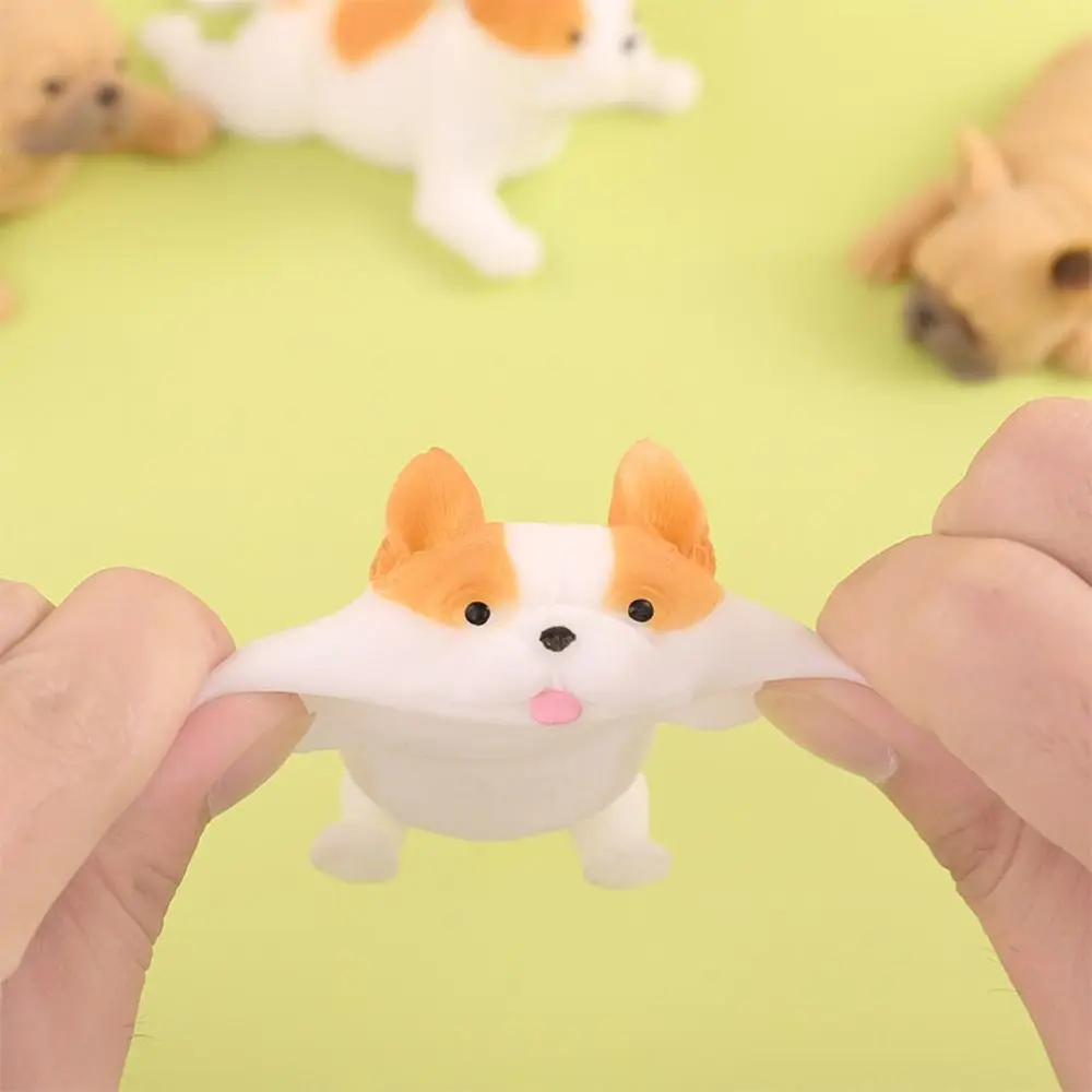 Soft CutePretend Play Dog Squeeze Sensory Toys Stretch Squeezing Fidget Simulation French Bulldog Cute Soft Squeeze Puppy Toys 3