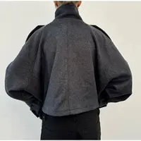 Nouvelle Veste Femme à Col Montant, Manches Longues, Simple Boutonnage, Poches, Coupe Ample, Mode Automne 2026, pour le Quotidien 5