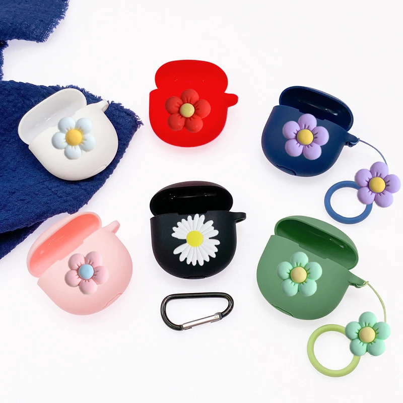 

Cute flower Case for Bose QuietComfort Earbuds II Case lovely Ring Earphone case Silicone hearphone Charging Box fundas