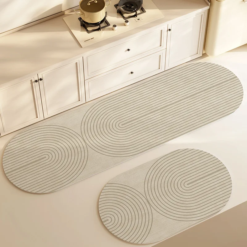VIKAMA Modern Light luxury kitchen floor mat Entry door washless door mat Waterproof household non-slip and dirty foot RUG floor mat
