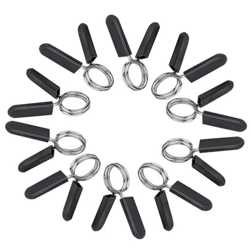 

10-Pack Barbell Clamps For Standard Barbells, Spring Lock Rings For Workouts, Strength Training Durable Easy Install