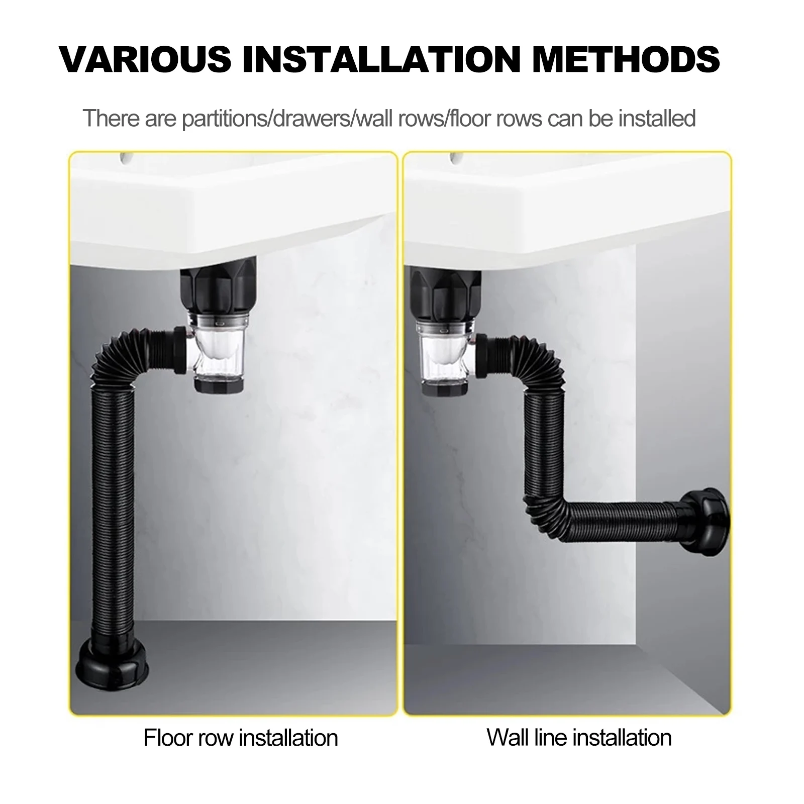 Kitchen Sink Drain Pipe Flexible Stretchable Deodorant Sewer Drainage Water Hose Bathroom Washbasin Anti Blockage Accessories 4