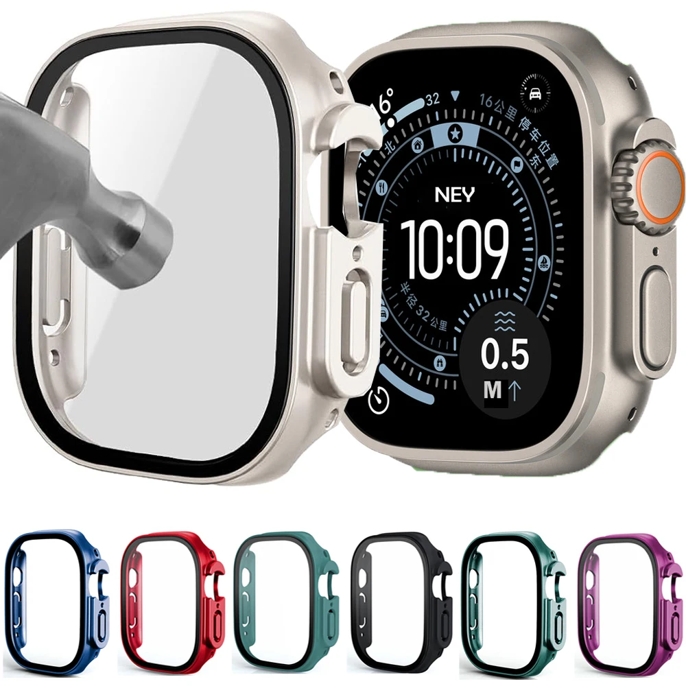 Apple Watch Ultra Protection Kit: 49mm PC Bumper & Tempered Glass Screen Protector Cover