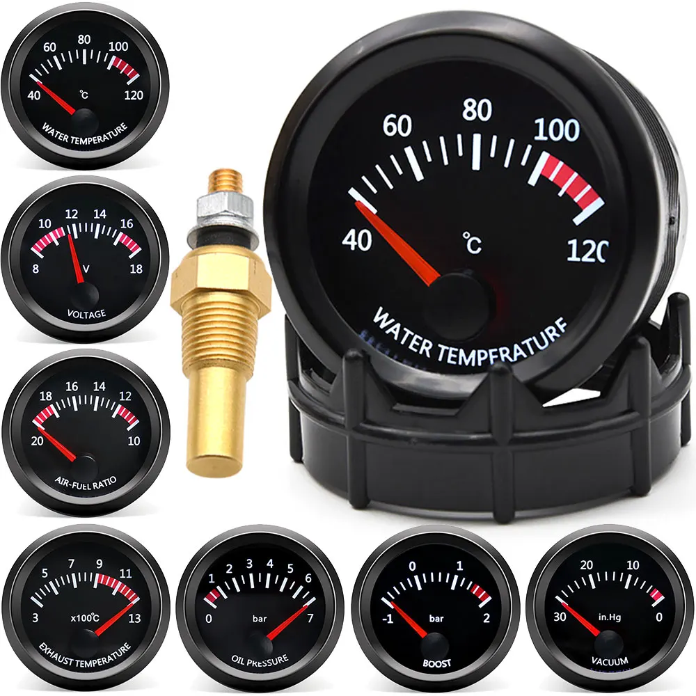 Acheter Voltmètre de température d'eau, jauge de voiture, compteur de  véhicule Automobile 0-100PSI, jauge de pression d'huile 2 52mm universel  12V