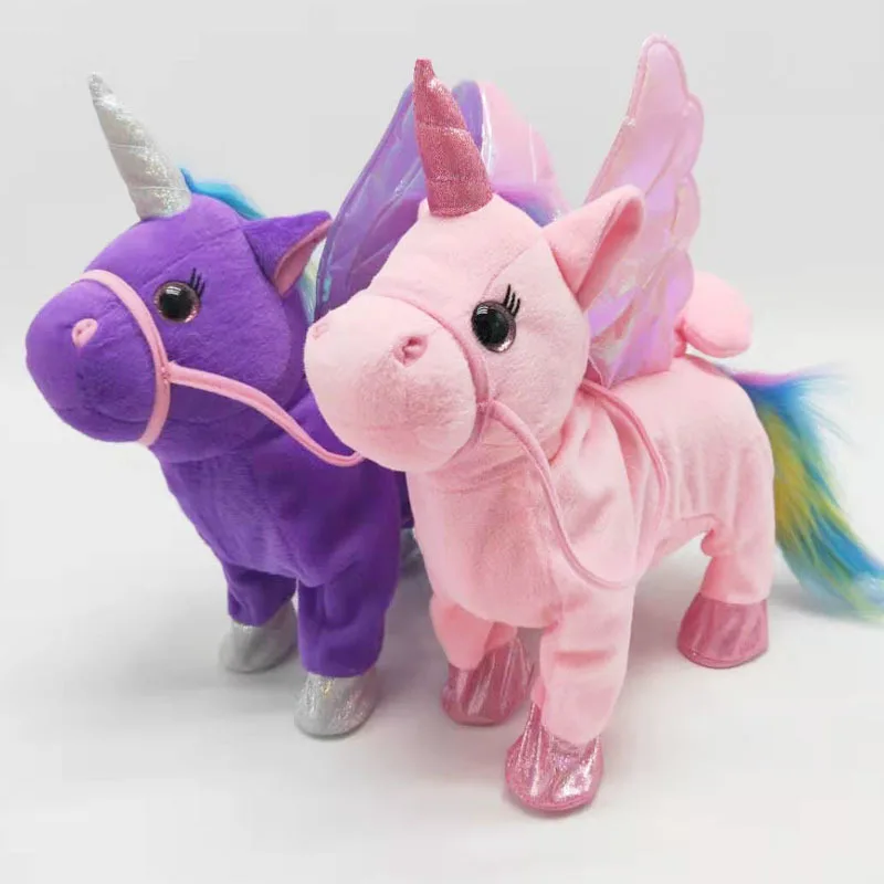 Kid 35cm Electric Walking Talking Sing Unicorn Alpaca Simulation Plush Toy Stuffed with Music Toy Girls Cute Plush Robot Gifts 5