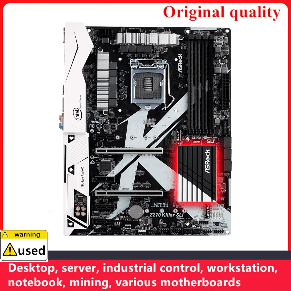 

Материнские платы Для ASRock Z270 KILLER SLI, LGA 1151 DDR4 64 Гб ATX Intel Z270, разгон десктопной материнской платы M.2 NVME SATA III