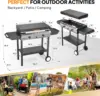 Burner Outdoor Propane Gas Stove with Griddle, Auto-ignition, Regulator & Side Shelves, 150,000 BTU Powerful Stand Cook 6