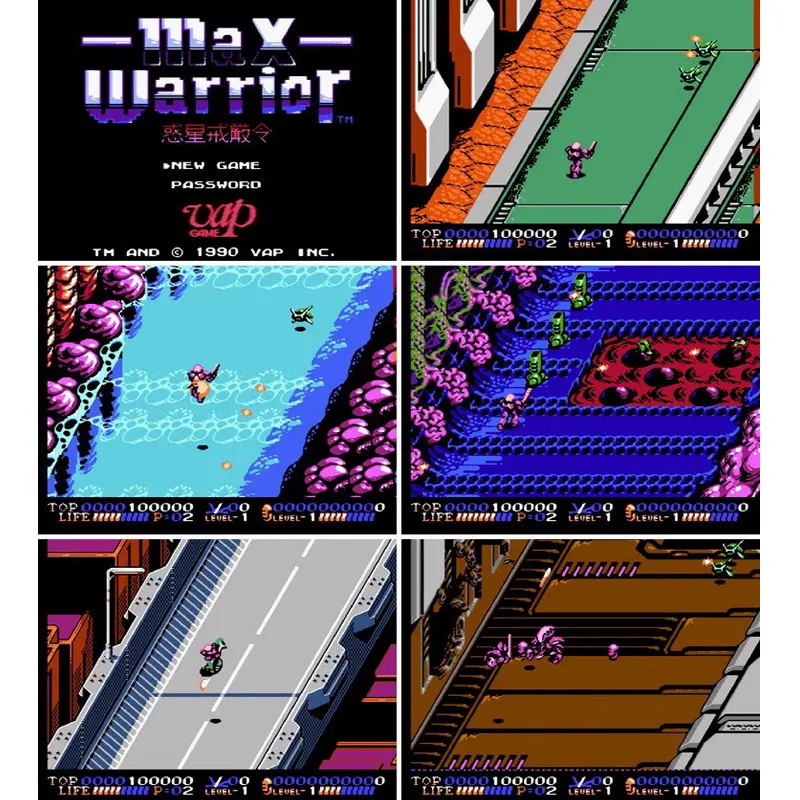 Max-Warrior 8 Bit Game Cartridge For 60 Pin TV Game Console Japanese version