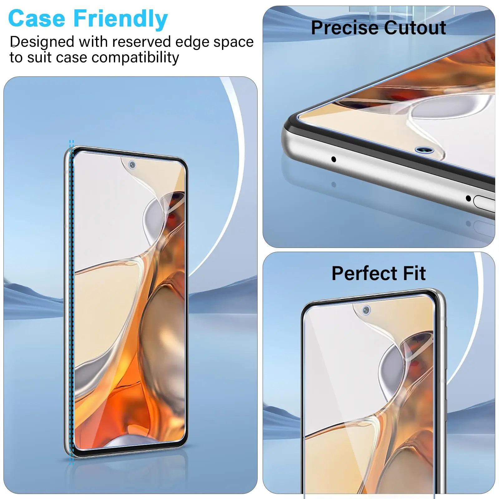 Ultra-Clear Tempered Glass Screen Protector - 9H Hardness, High Definition, Case-Friendly Design