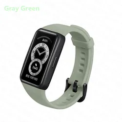 Colorful Silicone Sport Strap - Soft Replacement Wristband for Huawei Band 9 (Gray Green - strap)