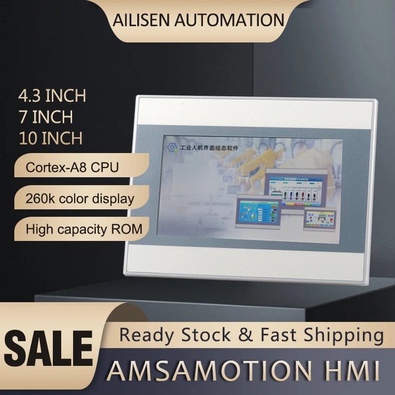 AMSAMOTION 4.3 7 10 Inch Touch Panel AMX-MT070IE HMI With Ethernet Touch Screen for Delta Siemens Weinview Mitsubishi More PLC