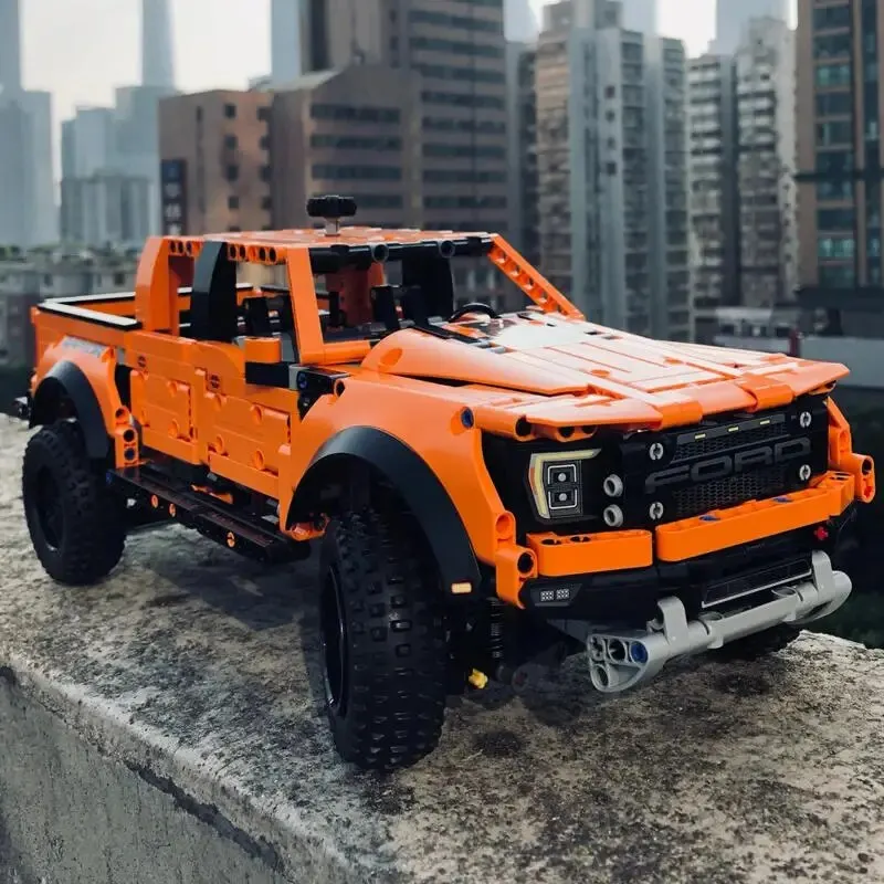 포드 랩터 F-150 픽업 트럭 럭셔리카 로고 빌딩 블록, 기술 42126, 레이싱 차량 모델, 브릭 장난감, 어린이 선물, 1379 개