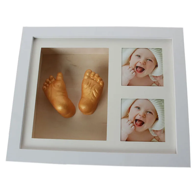 Newborn Baby Casting Kit 3D Plaster Infant Hand & Footprint Shower