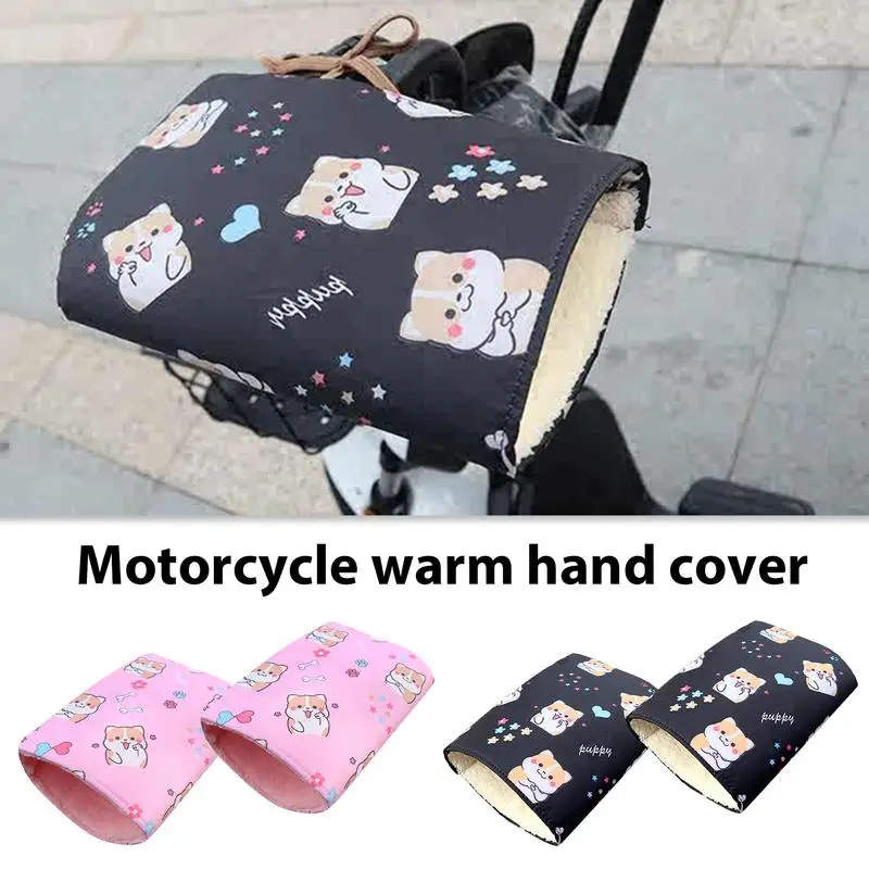 

Motorcycle Handlebar Cover 2pcs Universal Waterproof Handle Grip Gauntlets Gloves Cute Motorcycle Accessories For Cold Weather