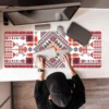Geometric Pattern Extended Mouse Pad 80 x 30cm Non-Slip Stitched Edges Suitable for Gaming, Desktop, Abstract Use Polyester Rubb 2