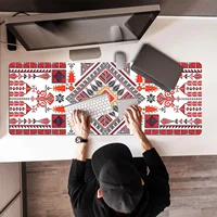 Geometric Pattern Extended Mouse Pad 80 x 30cm Non-Slip Stitched Edges Suitable for Gaming, Desktop, Abstract Use Polyester Rubb 2