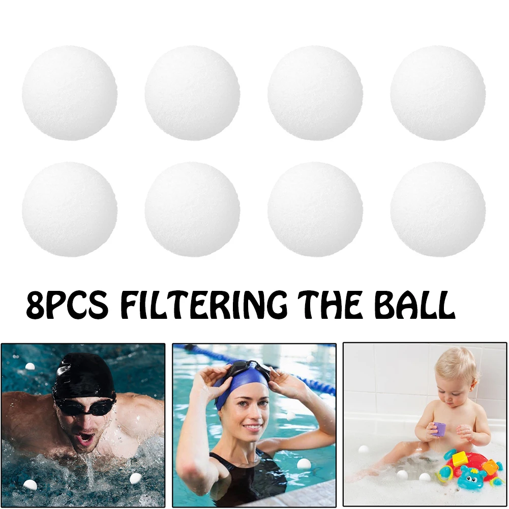 8pcs Pool And Spa Scum Eliminating Ball Reusable  Filter Sponge Ball Washable Absorbing Sponge Ball For Swimming Pools Cleanning