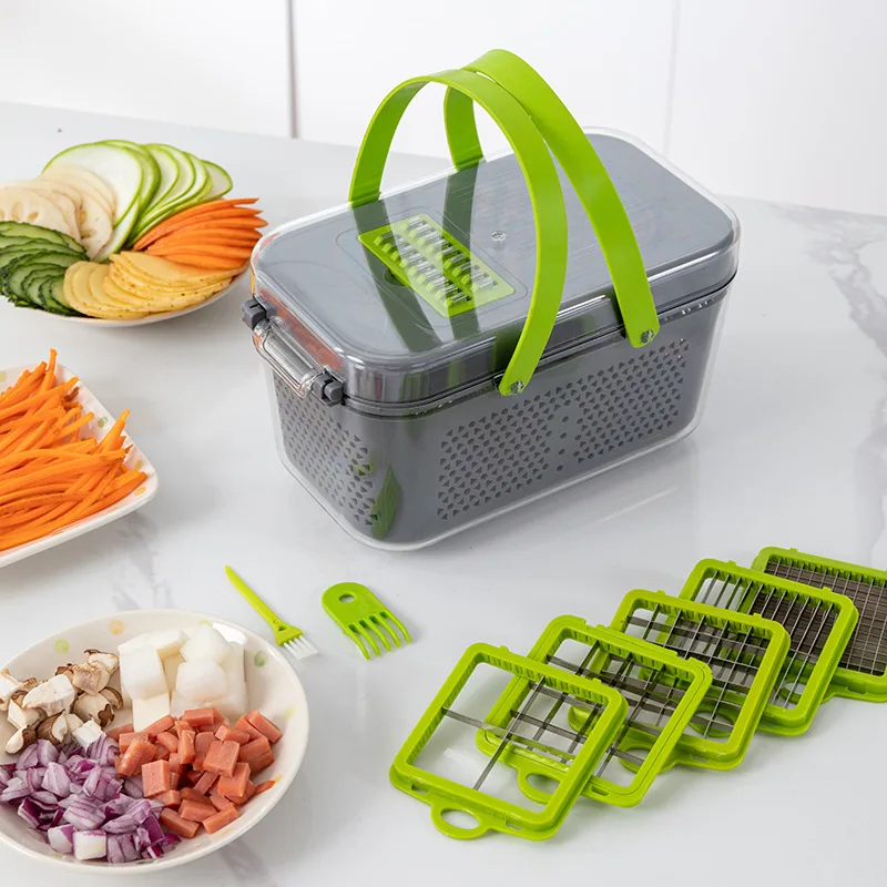 New vegetable cutter, transparent storage box, chopper, salad