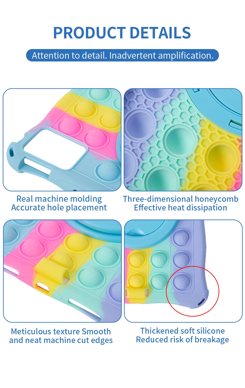 Kids  Case - 360° Rotating Stand, Soft Silicone Shell