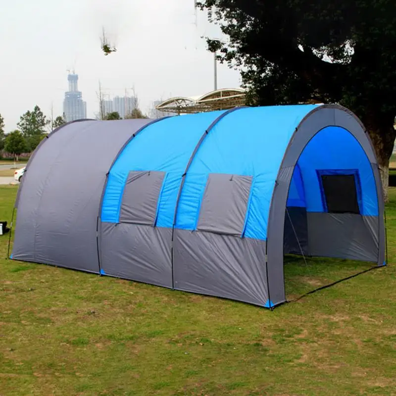 

outdoor camping Extra Large Tunnel Tent 8-10 Person Portable Tent Double protection against sun rain Camping Picnic Canopy