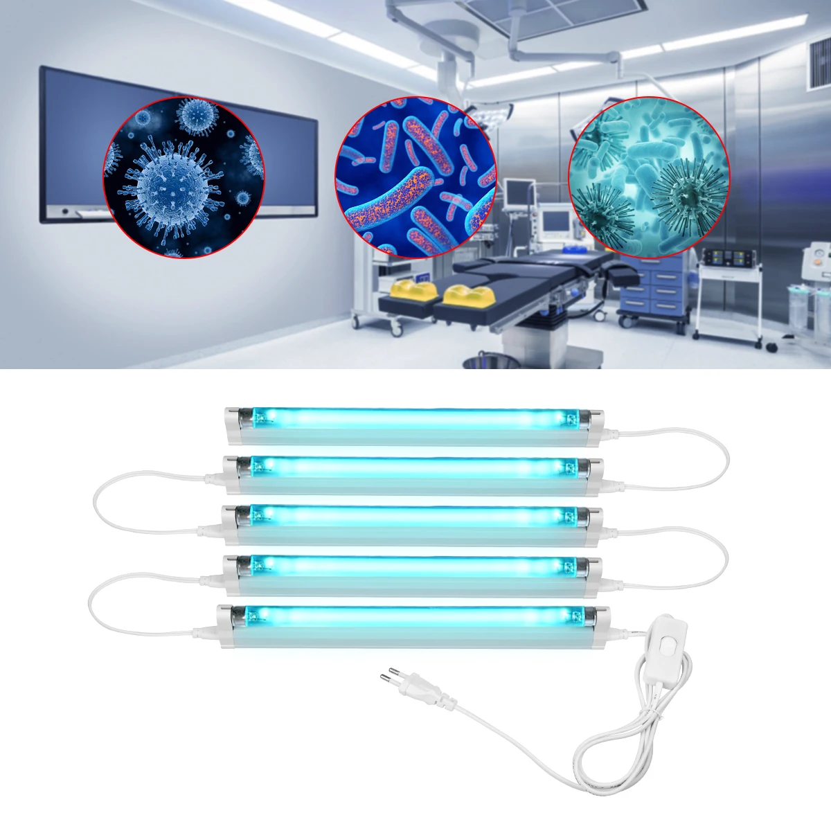 UV Sterilization Lamp 1-5 Pcs 110V/220V 8W