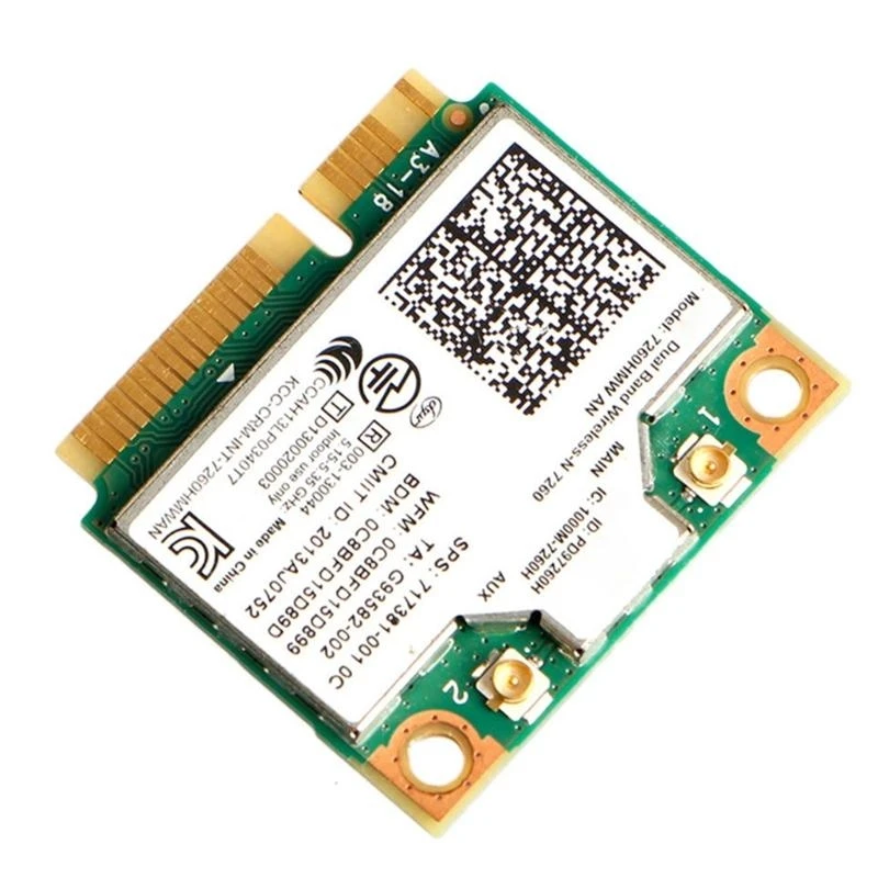 7260 7260HMW AN 미니 PCI-E 2.4G/5Ghz Wlan Wifi 카드 호환 무선 베스트 세일용 듀얼 밴드 무선 카드