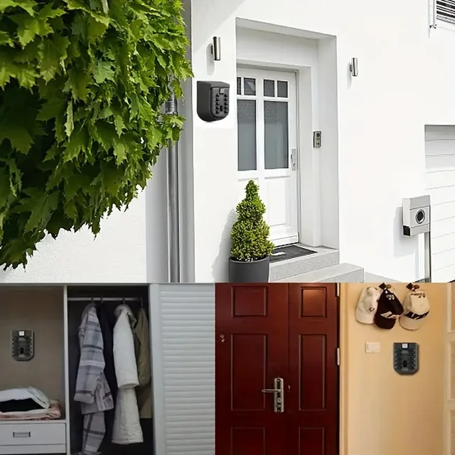 10-digit Password Wall-mounted, Key, Safe Storage, Finishing Box, Windproof Cover, Suitable for Home and Outdoor Use, Lock Box 4