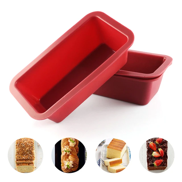 Silicone Baking Molds NonStick Rectangle Cake Pans Mini Bread Toast Mould