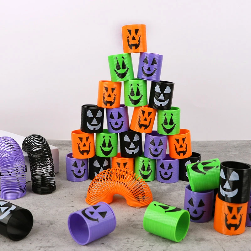 12/24pcs Halloween Theme Coil Springs Toys Kids Halloween Party Favors Trick or Treat Gifts Boy Girl Birthday Goodie Bag Fillers