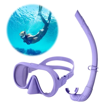 Diving Mask & Snorkel Set Scuba Diving Mask Adjustable Swim Goggles No Leakage Diving Snorkel Tube Anti-Fog for Scuba Diving 3